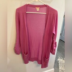 J. Crew Cashmere Featherweight Cardigan Sweater Purple Size small